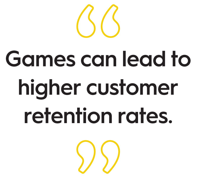 Games can lead to higher customer retention rate 