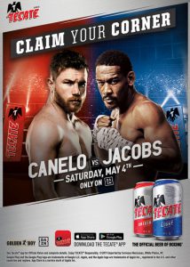 Tecate official beer of boxing