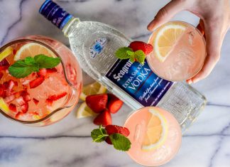 Strawberry Mint Pink Lemonade Punch Seagram's Strawberry Mint Pink Lemonade Punch Recipe