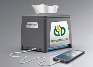 PowerNap: A napkin dispenser turned charging port PowerNap