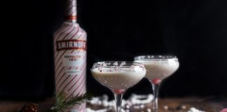 Smirnoff Peppermint Bark Martini cocktail recipe
