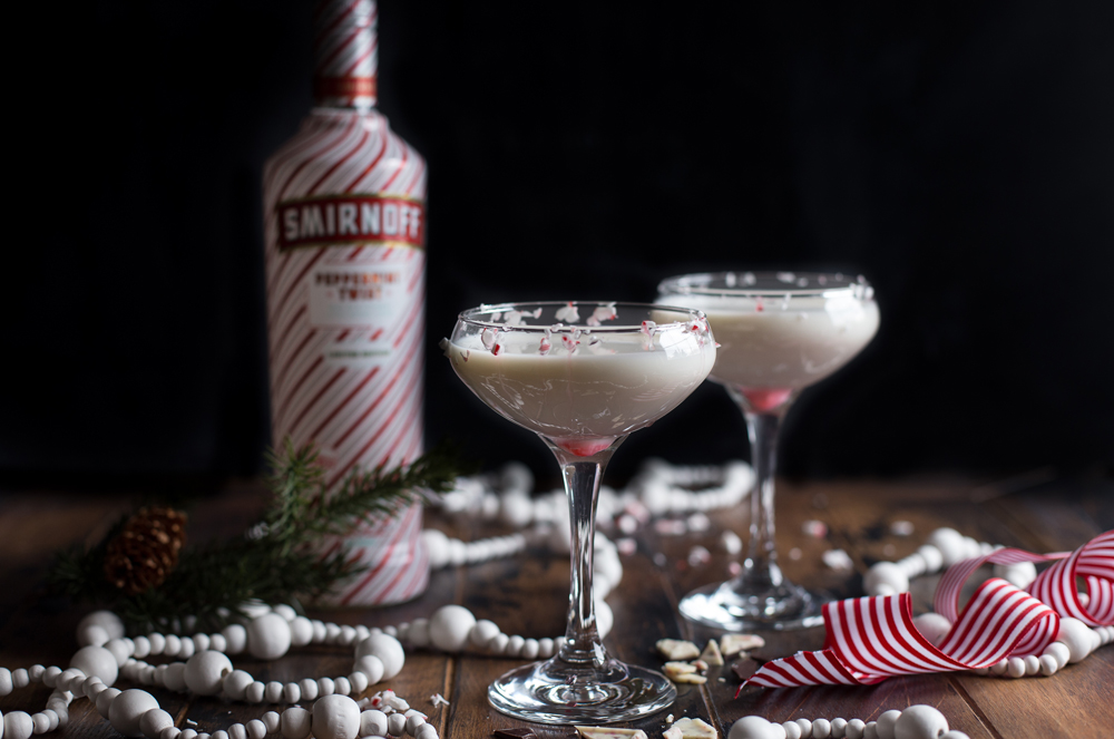 Smirnoff Peppermint Bark Martini cocktail recipe