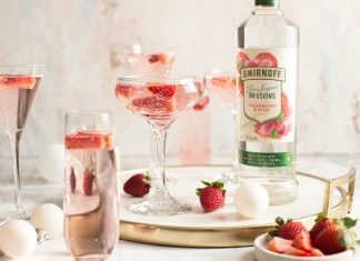 Strawberry Rose Sparkler Smirnoff Strawberry Rose Sparkler cocktail recipe