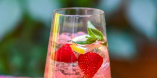 strawberry rose spritzer