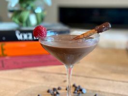 dessert cocktail chocolate raspberry martini