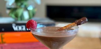 dessert cocktail chocolate raspberry martini