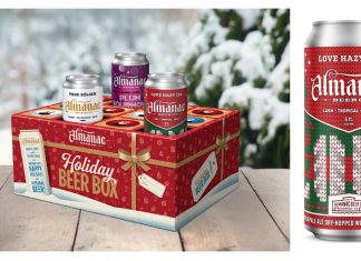 Almanac Beer Co. Releases New Holiday Advent Craft Beer Box and Limited-Edition Winter Seasonal Ugly Sweater LOVE Hazy IPA beer advent calendar almanac beer co.