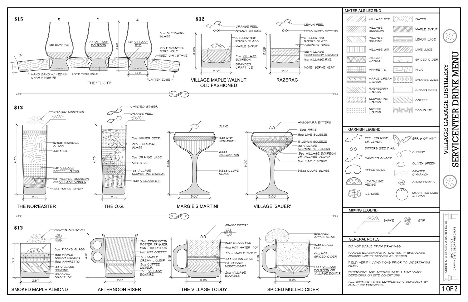 village garage menu design